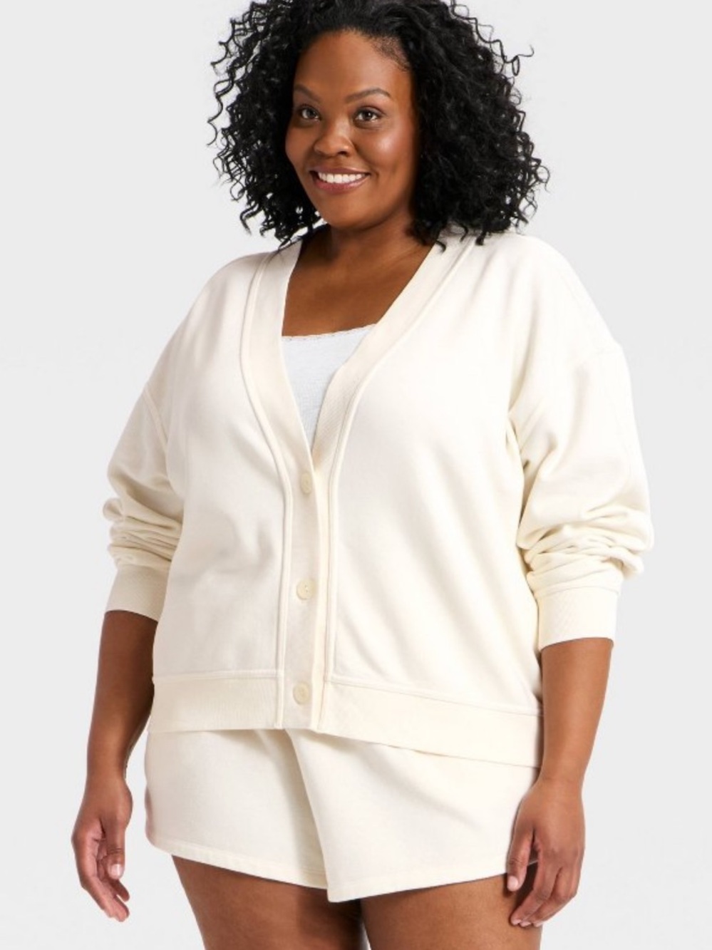 Universal Thread Cream fleece cardigan z